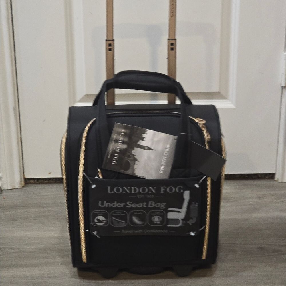 London Fog 14" Vertical Underseat Bag- Black - Picture 3 of 11